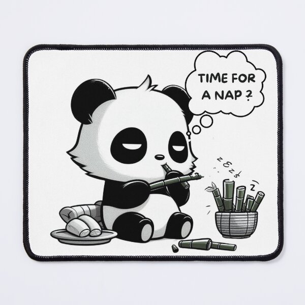 Item preview, lazy panda eating bamboo and wants to sleep designed and sold by DEVINE-PIXELZ.