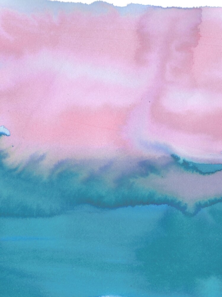 Pink and blue just for you - abstract watercolor art by shoshannahscrib