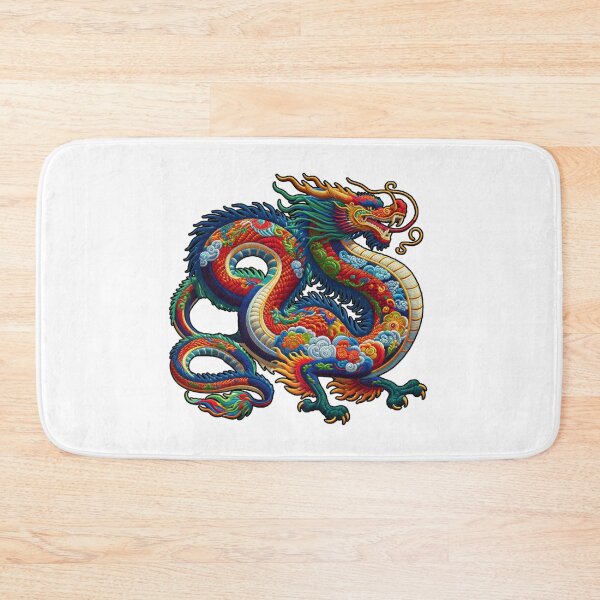 Item preview, Embroidered Multicolor Chinese Style Dragon Animal Legend designed and sold by kylmllr101684.
