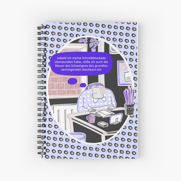 Writer's block, alone at the desk Spiral Notebook