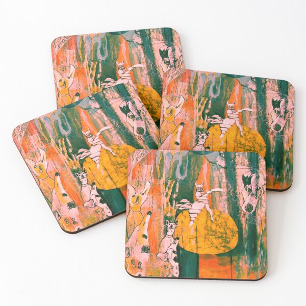 Item preview, "Can't see the Trees for the Dogs" mixed media, collage designed and sold by Michelle Gratwick Creates.
