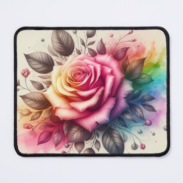 Item preview, Watercolor Rose - Rainbow Rose Painting designed and sold by Star-Fragment.