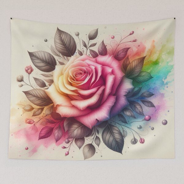 Item preview, Watercolor Rose - Rainbow Rose Painting designed and sold by Star-Fragment.