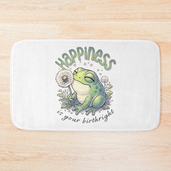 Item preview, Dandelion Frog With the Motivational Words "Happiness Is Your Birthright" designed and sold by QuirkPrint.