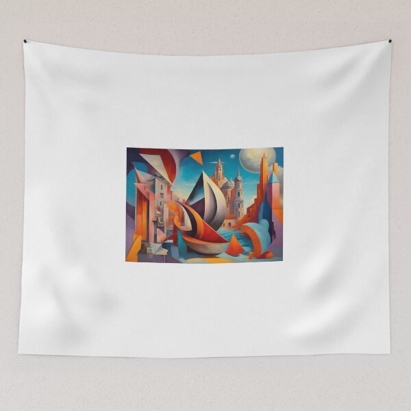 Item preview, Ciudad portuaria, cuadro abstracto designed and sold by KilianSzmid.
