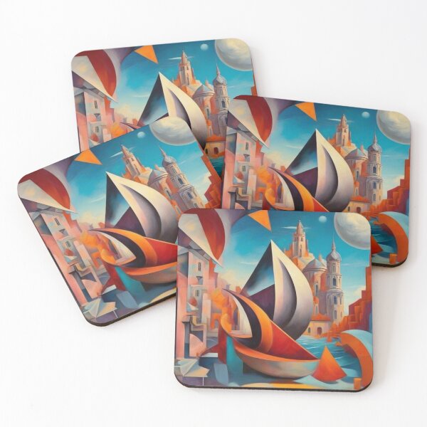 Item preview, Ciudad portuaria, cuadro abstracto designed and sold by KilianSzmid.
