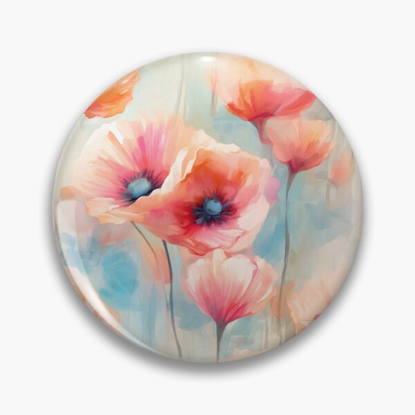 Item preview, Sunlit poppies - Pastel Floral Pattern inspired by Impressionism designed and sold by HAL2501.