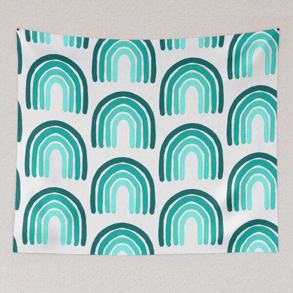 Item preview, Doodle Rainbow Teal designed and sold by Happy-K.