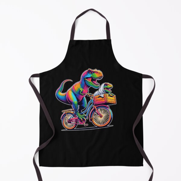Item preview, E.T. EXTRA TERRESTRIAL PUN, NEON-LIKE COLORFUL TREX DINOSAUR ON BIKE, Dinosaur Riding A Bike With Baby T-Rex | Good Vibes Collection designed and sold by Made by Tamar.