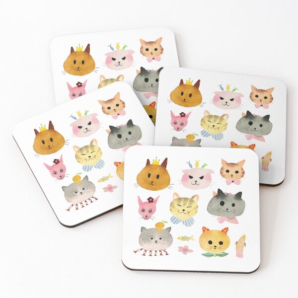 Item preview, Colorful Cat Portraits Watercolor Design designed and sold by chuchuyi.