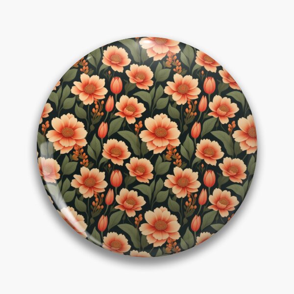 Item preview, Retro orange flowers designed and sold by SoulBright.