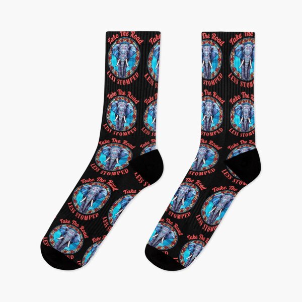 Item preview, Take The Road Less Stomped. colorful elephant designed and sold by ElephantVibes.