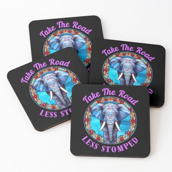 Item preview, Take The Road Less Stomped. elephant portrait designed and sold by ElephantVibes.