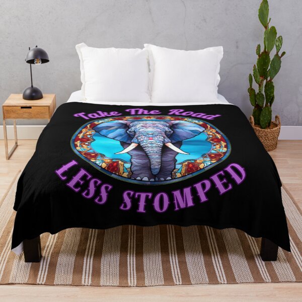 Item preview, Take The Road Less Stomped. elephant portrait designed and sold by ElephantVibes.