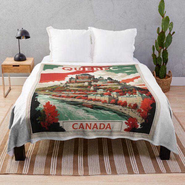 Item preview, Quebec Canada Vintage Poster Tourism designed and sold by TravelersGems.