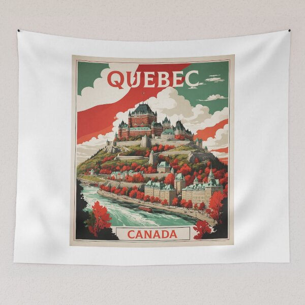 Item preview, Quebec Canada Vintage Poster Tourism designed and sold by TravelersGems.