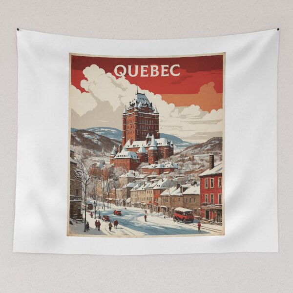 Item preview, Quebec Canada Vintage Poster Tourism 2 designed and sold by TravelersGems.