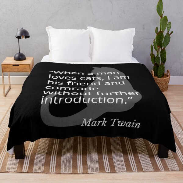 Item preview, When a Man Loves Cats Mark Twain Quotation designed and sold by Primal Frog.