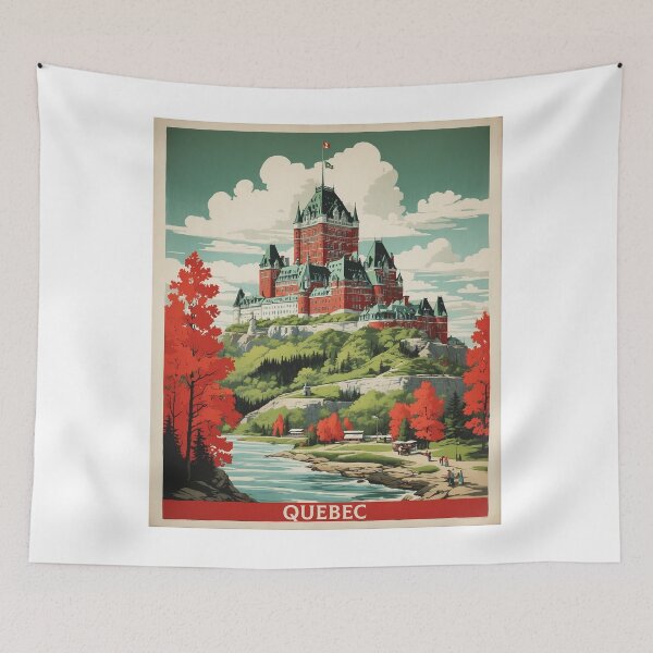 Item preview, Quebec Canada Vintage Poster Tourism 3 designed and sold by TravelersGems.