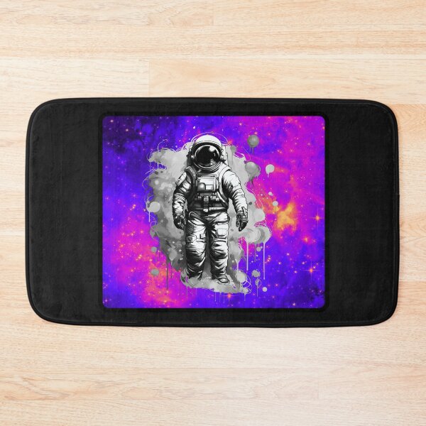 Item preview, Vibrant Purple and Pink Galaxy with Grayscale Astronaut: A Captivating Blend of Colors and Cosmic Exploration  designed and sold by s-n-s-designs.