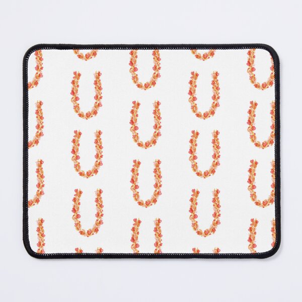 Item preview, Warm Red and Orange Watercolor Floral Monogram U designed and sold by serafineaandd.