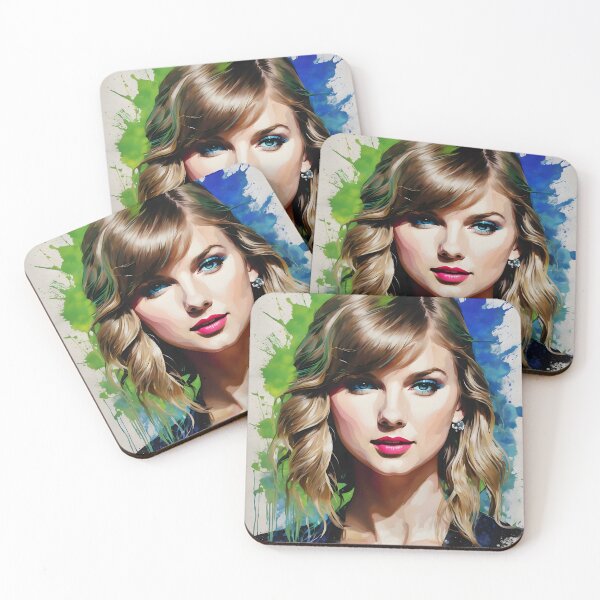 Item preview, Taylor Swift Portrait in Heavy Ink w/blue and green ink focus designed and sold by Dan Farsaci.