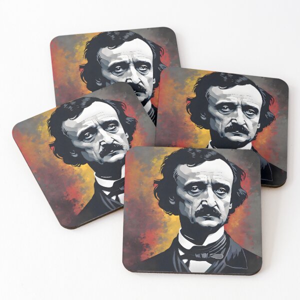Item preview, Edgar Allen Poe Portrait in Heavy Ink with Autumn Highlights designed and sold by Dan Farsaci.