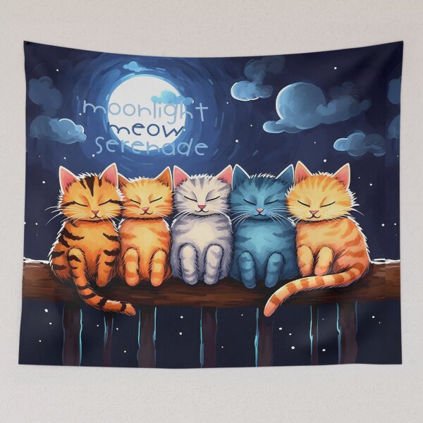 Item preview, Moonlit Feline Serenade designed and sold by inkArtistryfine.