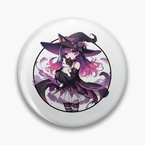 Item preview, witch, goth, purple hair, pink hair, black cat designed and sold by AlternativeBR.