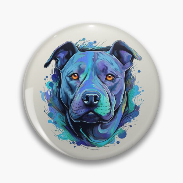 Item preview, Pitbull - blue tone watercolor designed and sold by wotsthis.