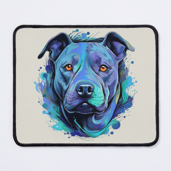 Item preview, Pitbull - blue tone watercolor designed and sold by wotsthis.