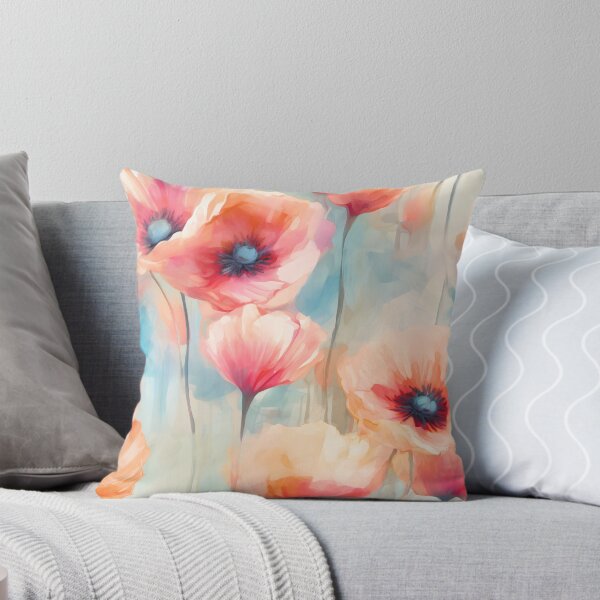 Item preview, Sunlit poppies - Pastel Floral Pattern inspired by Impressionism designed and sold by HAL2501.
