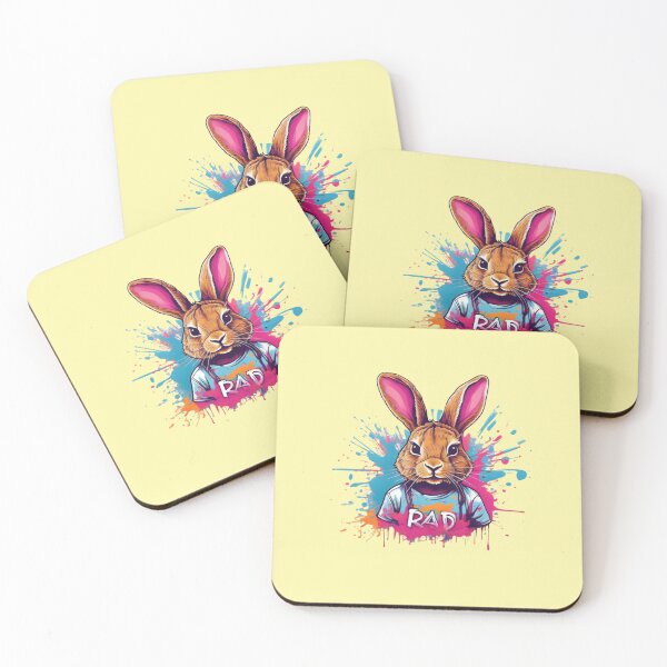 Item preview, Rad Rabbit Dude Colorful Tie Dyed T-Shirt designed and sold by TugForkFinds.