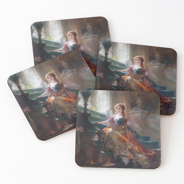 Item preview, An Irish princess lounging on the stairs of the castle designed and sold by Good Candy.