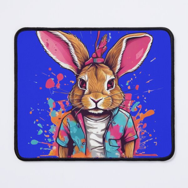 Item preview, Rad Rabbit Dude Colorful Tie Dyed T-Shirt designed and sold by TugForkFinds.