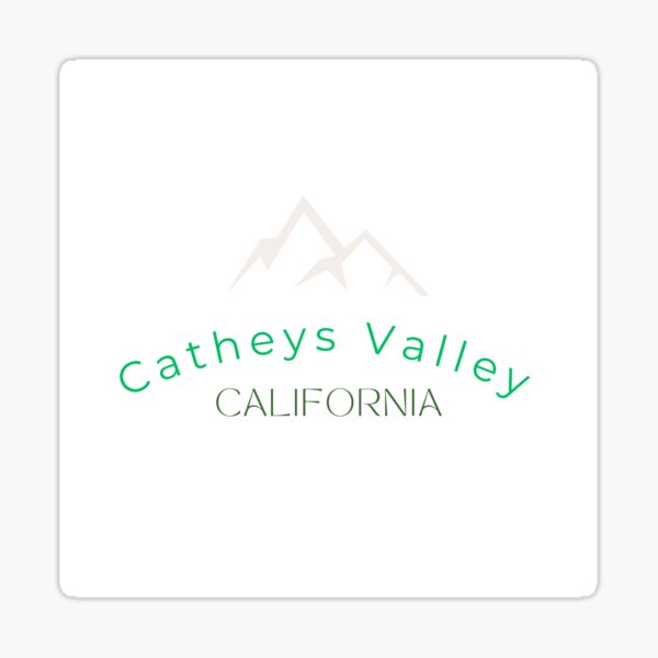 Catheys Valley California mountain Christmas holiday type art Sticker