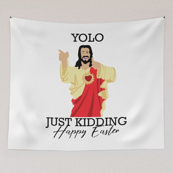 Item preview, Yolo Just Kidding Happy Easter Funny Jesus Shirt designed and sold by CreativeStrike.