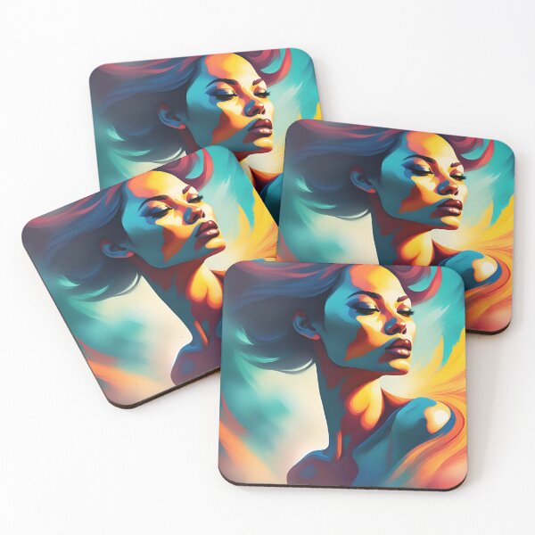 Item preview, Mujer con cabello rojo y azul, su rostro como el sol//DrMerlin designed and sold by DrMerlin.