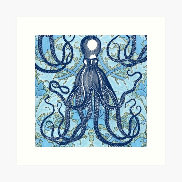 Fondo de Pantalla de Pulpo Antiguo con William Morris Lámina artística