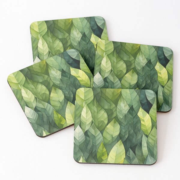 Item preview, Seamless green leaves pattern designed and sold by inkArtistryfine.