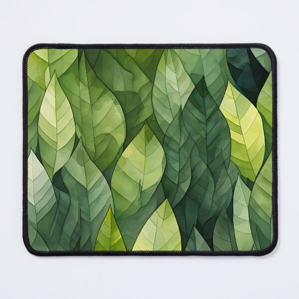 Item preview, Seamless green leaves pattern designed and sold by inkArtistryfine.