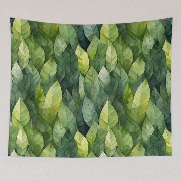 Item preview, Seamless green leaves pattern designed and sold by inkArtistryfine.