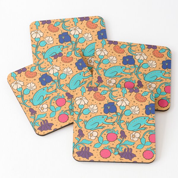 Item preview, Colorful Medieval Inspired Frog Nature Pattern designed and sold by MariOyama.