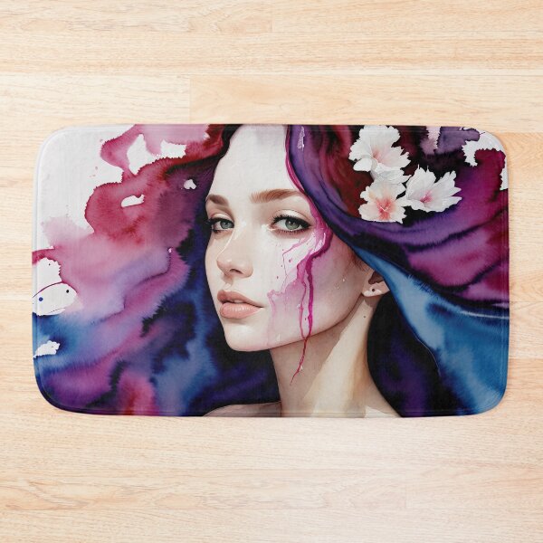 Item preview, A dramatic watercolor of a beautiful woman with green eyes designed and sold by Good Candy.