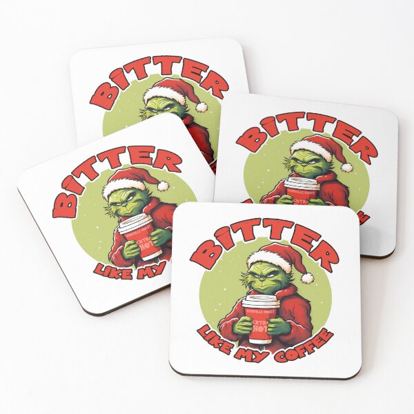 Item preview, Green character with a Santa hat drinking hot coffee, "Bitter Like My Coffee" designed and sold by KERaney.