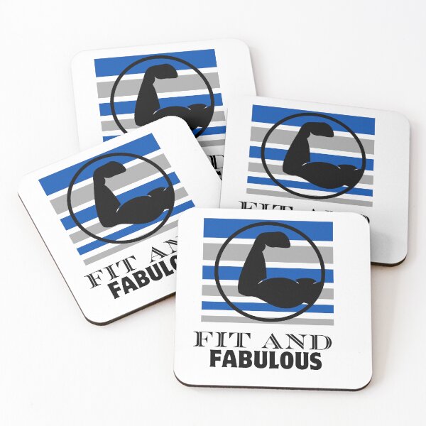 Item preview, Fit and Fabulous Blue, Gray and Black Fitness Gym Gaining Muscle Design designed and sold by EVTrendyShop.