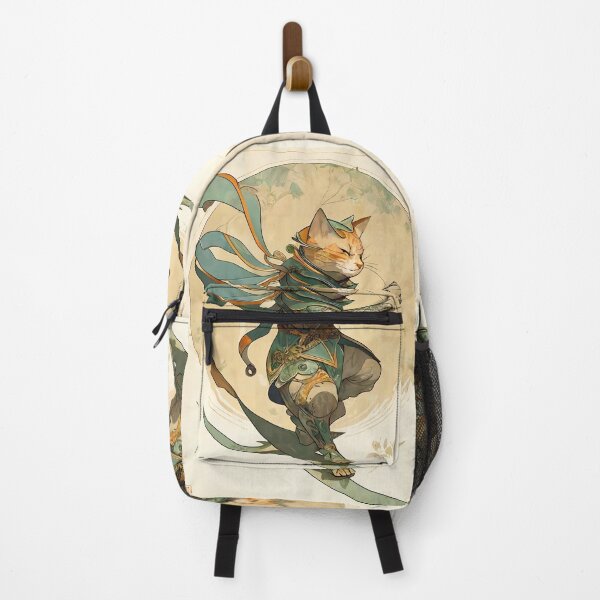 Item preview, Fantasy Samurai Cat Surfer Art Nouveau designed and sold by entwithanaxe.