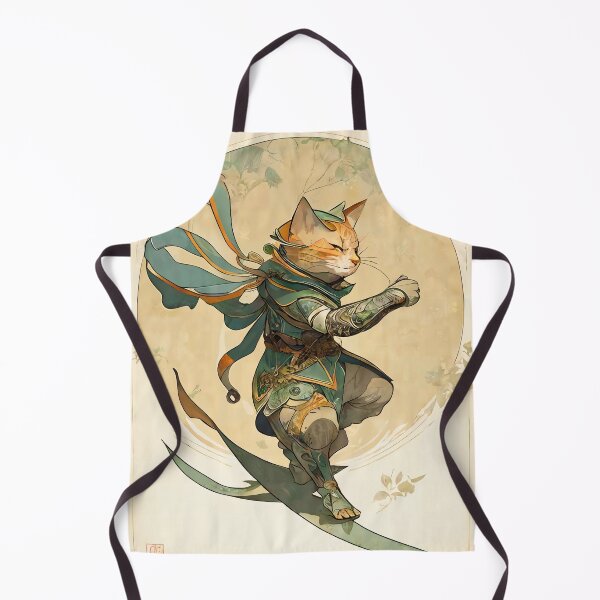 Item preview, Fantasy Samurai Cat Surfer Art Nouveau designed and sold by entwithanaxe.