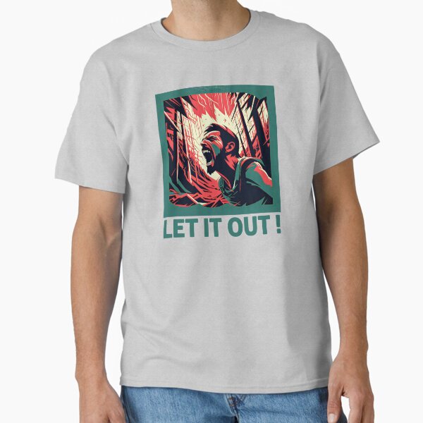 Item preview, Man screaming in forest - graphic design designed and sold by DarkEnough.