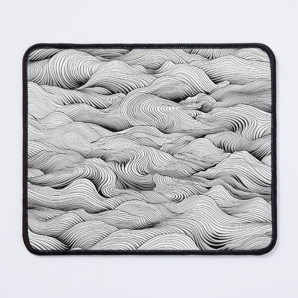 Item preview, Squiggly black and white wavy wave repeating pattern designed and sold by TheMoxieHouse.